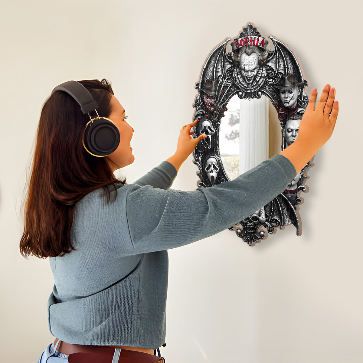 Cool Guys - Personalized Horror Character Wall Hanging Mirror