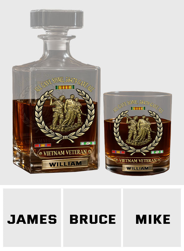 All Gave Some - Personalized Veteran Whiskey Decanter Set
