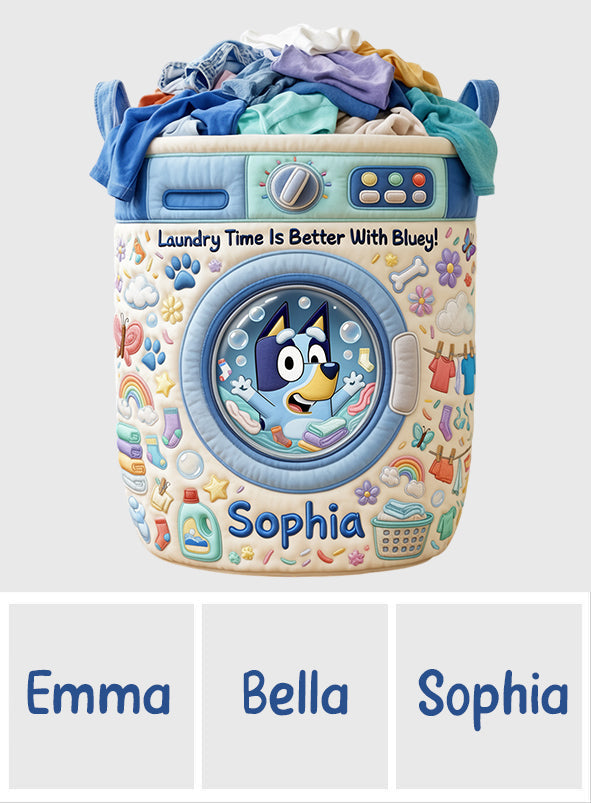 Laundry Time Is Better With Bluey! - Personalized Blue Dog Storage Basket