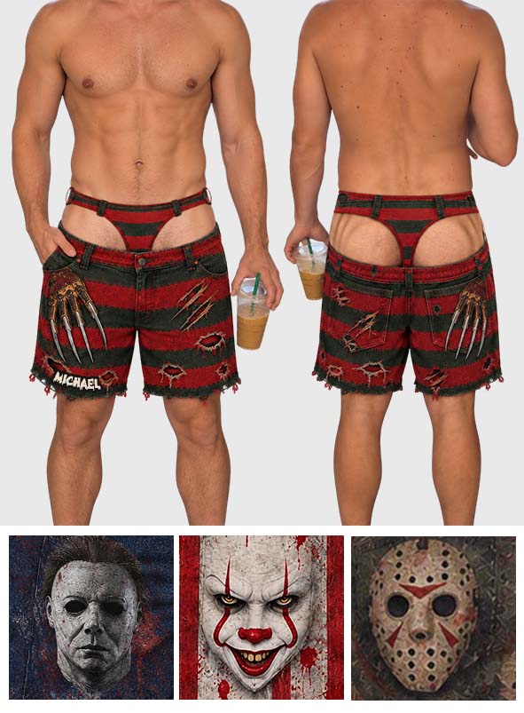 Funny Horror - Personalized Horror Character Men Shorts