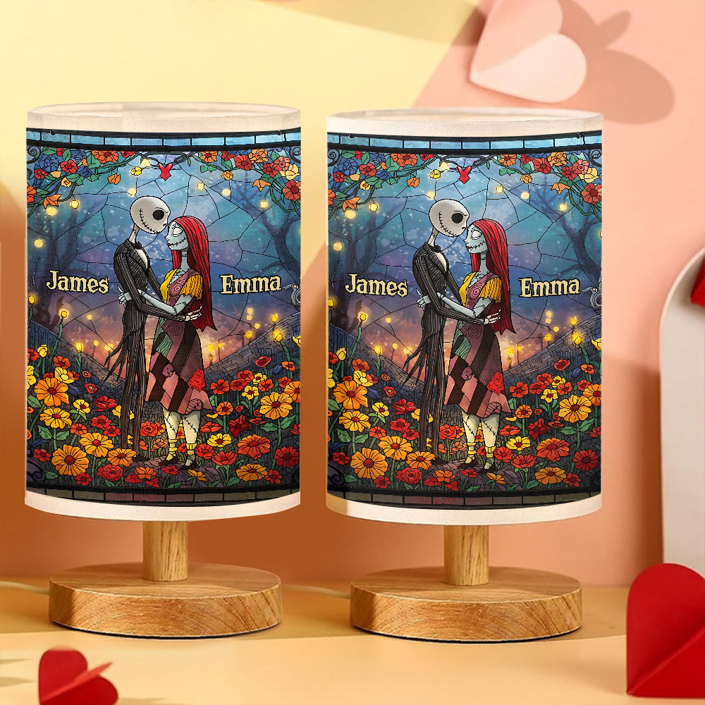 Til Death Do Us Parts - Personalized Nightmare Table Lamp with Wood Base