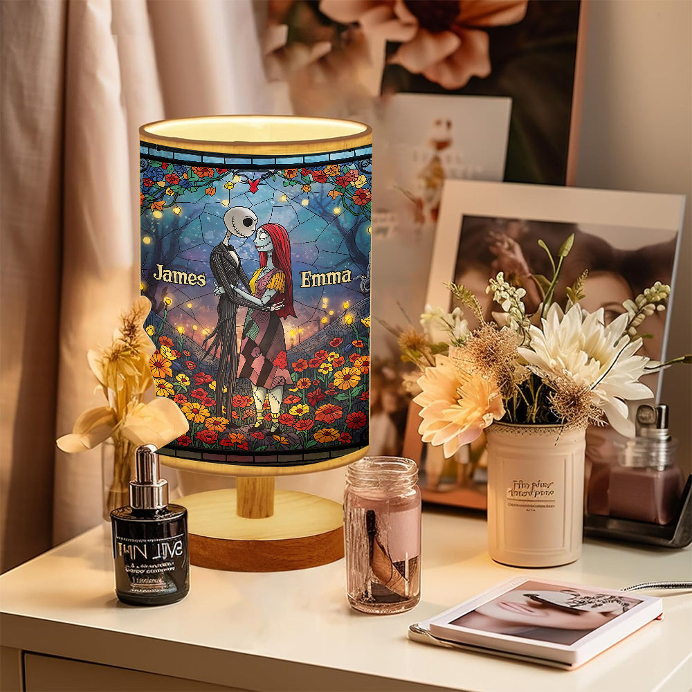Til Death Do Us Parts - Personalized Nightmare Table Lamp with Wood Base