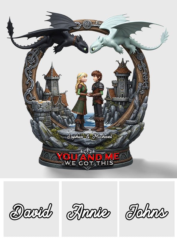 We Got This, Dragon Riders Couple - Personalized Couple Custom Shaped Acrylic Plaque