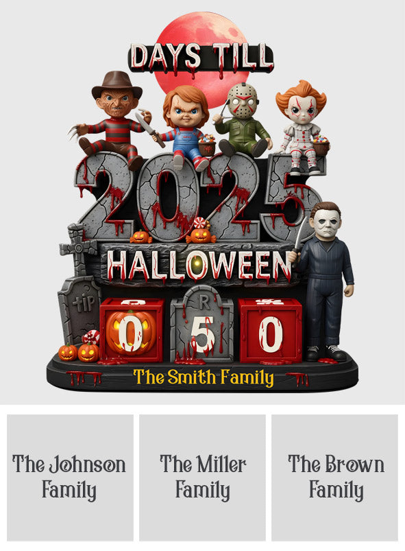 Halloween Countdown - Personalized Horror Character Interchangeable Plaque