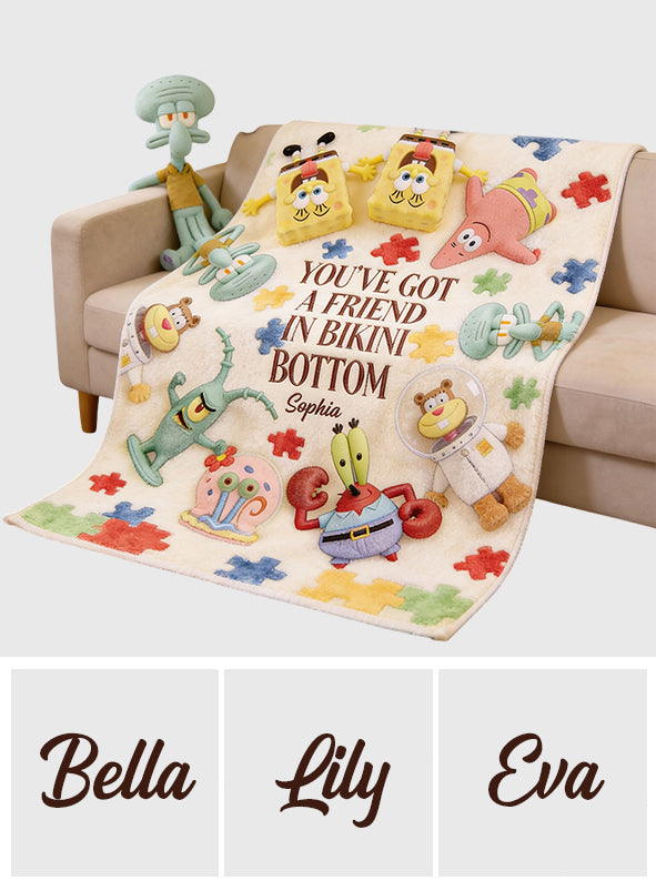 You've A Friend In Me - Personalized Autism Awareness Blanket