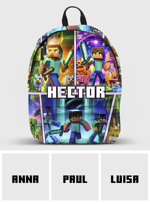 Miner Lover - Personalized Block World Backpack