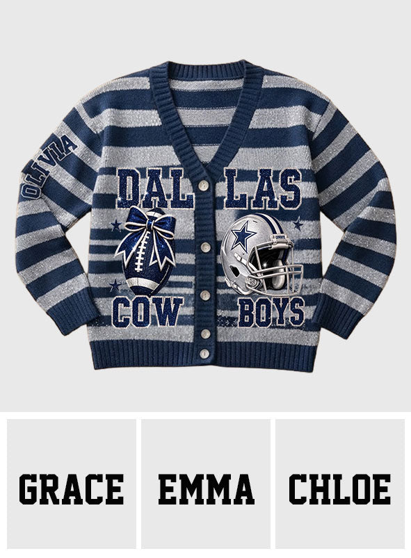 Game Day - Personalized Football Cardigan Sweater