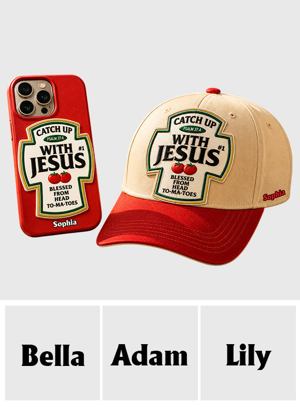 Funny Word Play, Faith In God - Personalized Christian Classic Cap & Leather Phone Case