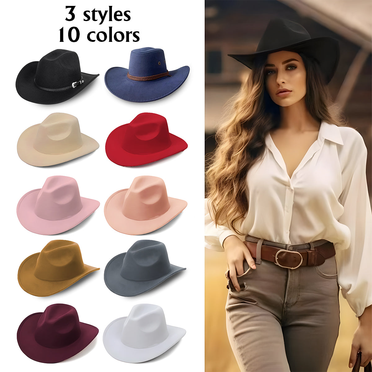 Marine Corps - Personalized Veteran Wide Brim Cowboy Hat