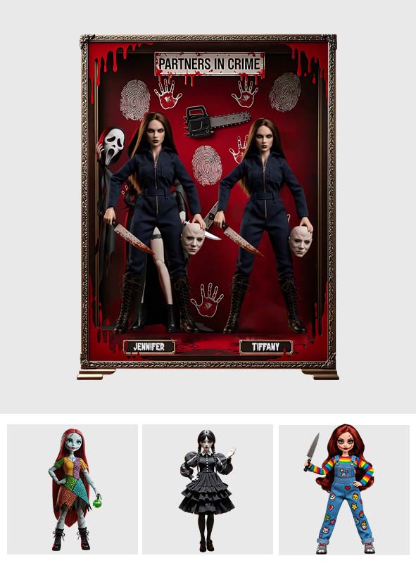 Partners In Crime - Personalized Horror Character Custom Shaped Acrylic Plaque