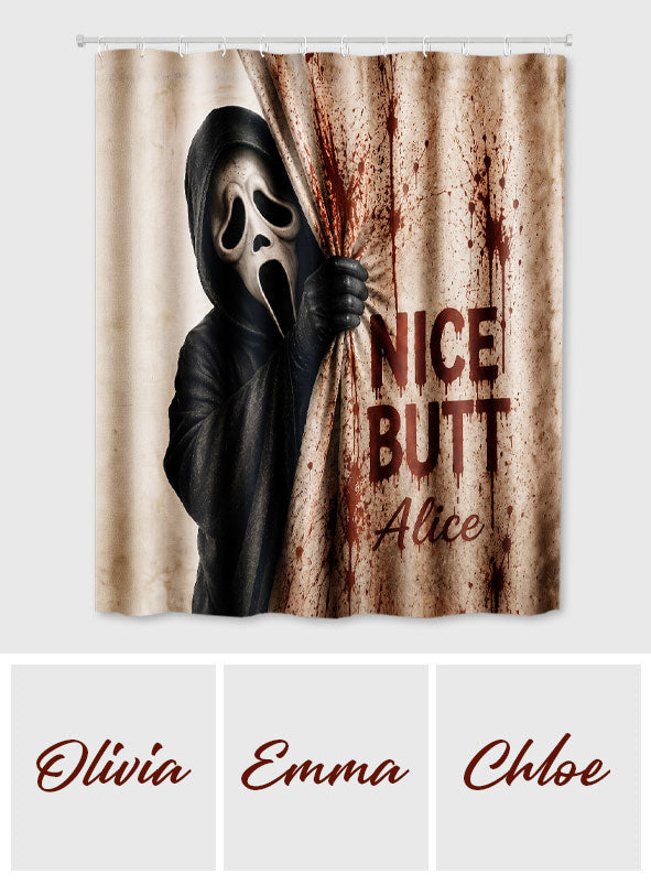 Nice Butt - Personalized Horror Character Shower Curtain