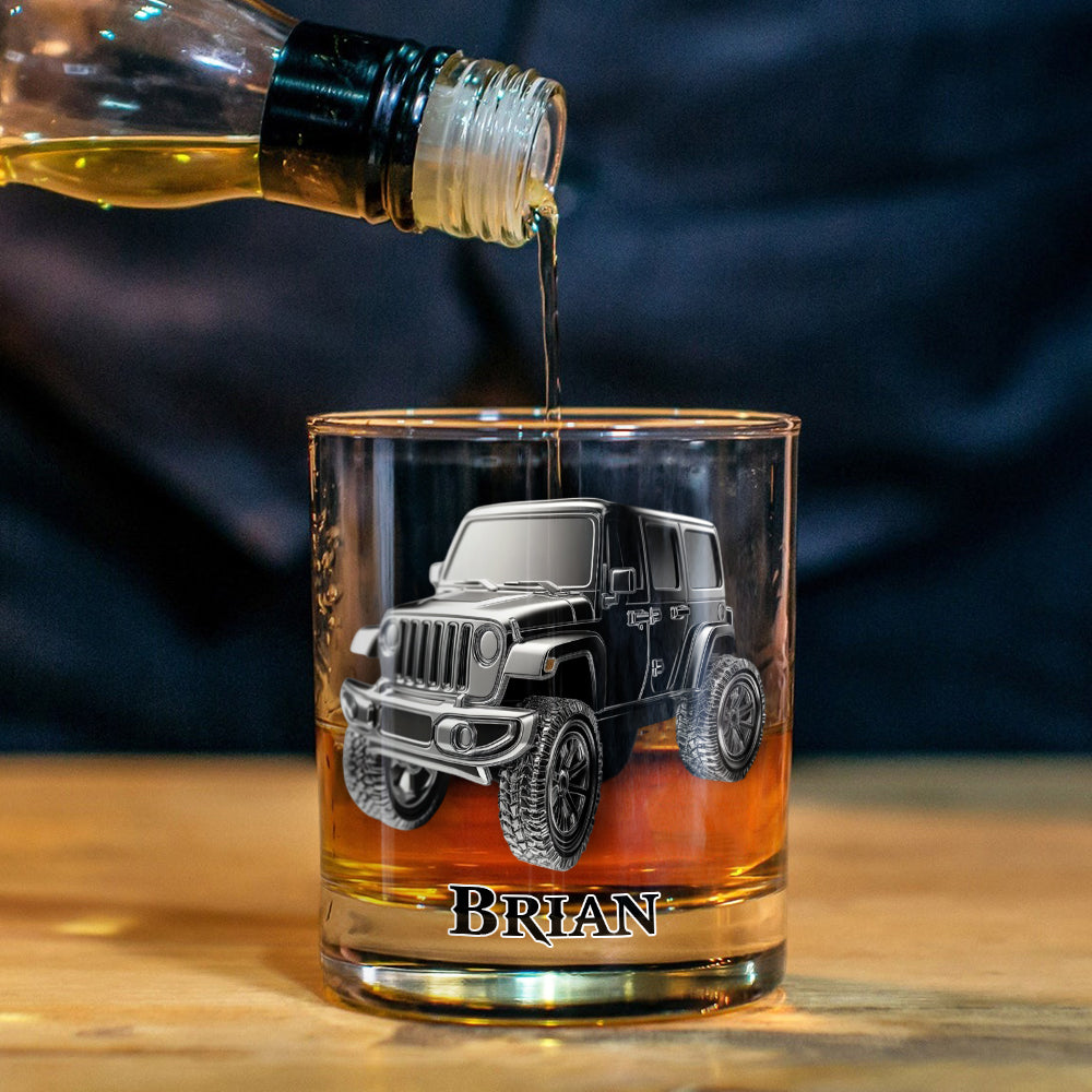 Metallic Car - Personalized Car Whiskey Glass