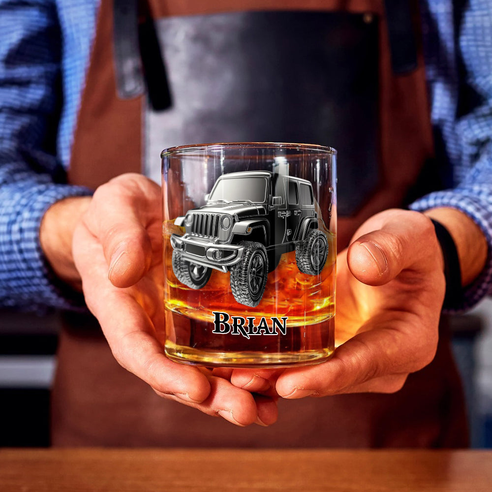 Metallic Car - Personalized Car Whiskey Glass