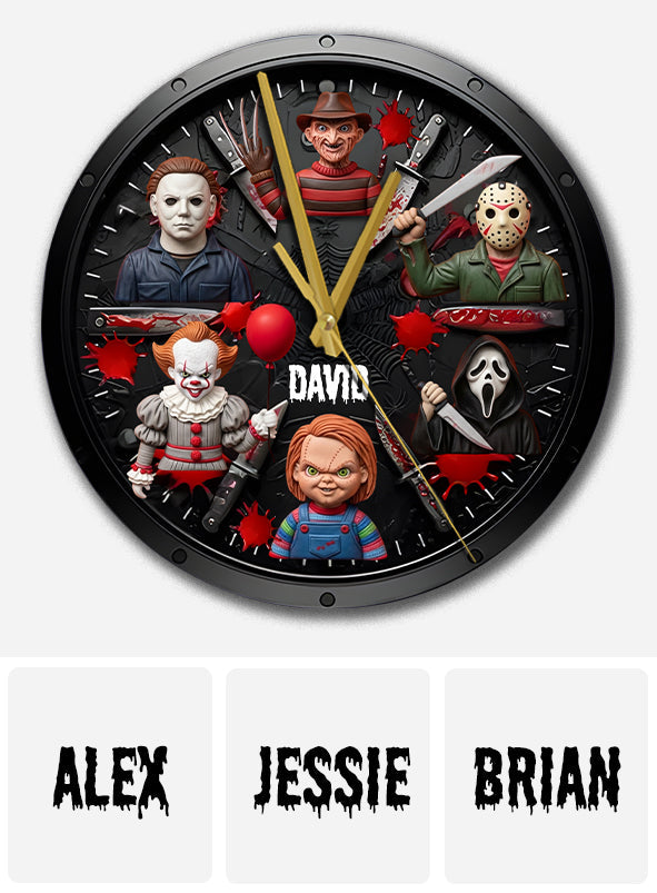It's Horror Time - Personalized Horror Character Wall Clock