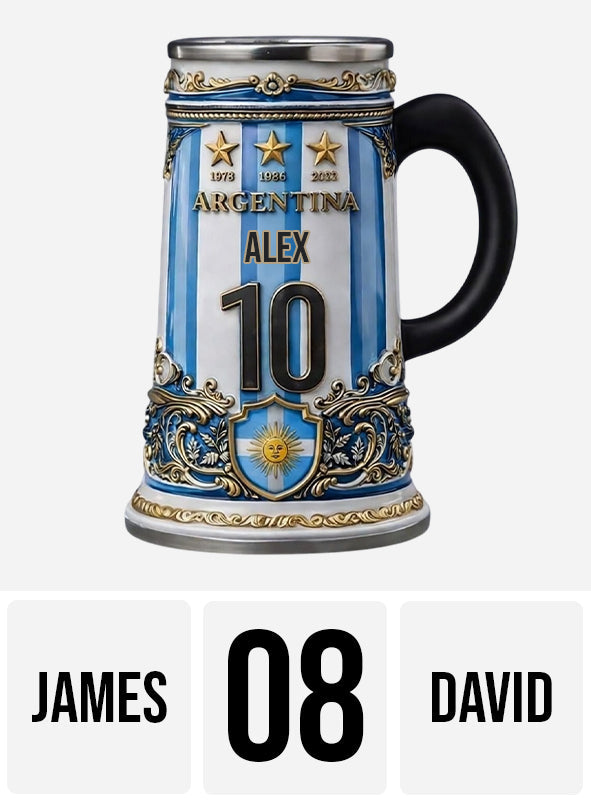 Argentina Champion 2026 - Personalized Soccer Beer Stein