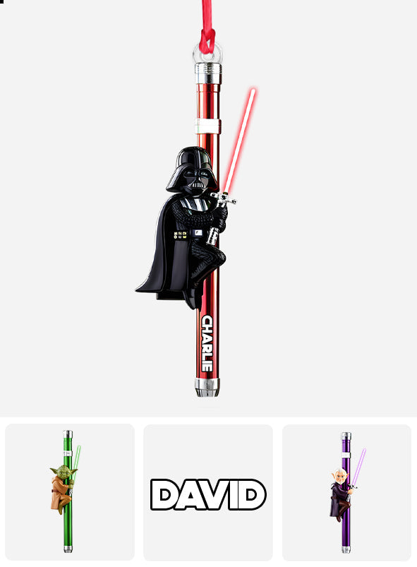 The Force Light Saber - Personalized The Force Transparent Ornament