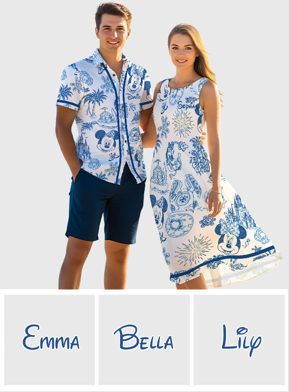 Magical Loving Cruise Line - Personalized Mouse Hawaiian Shirt & Sleeveless Dress