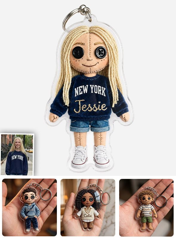 Horror Mini Me Doll - Personalized Coraline Keychain