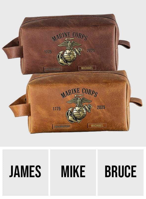 250th Anniversary - Personalized Veteran Leather Toiletry Bag
