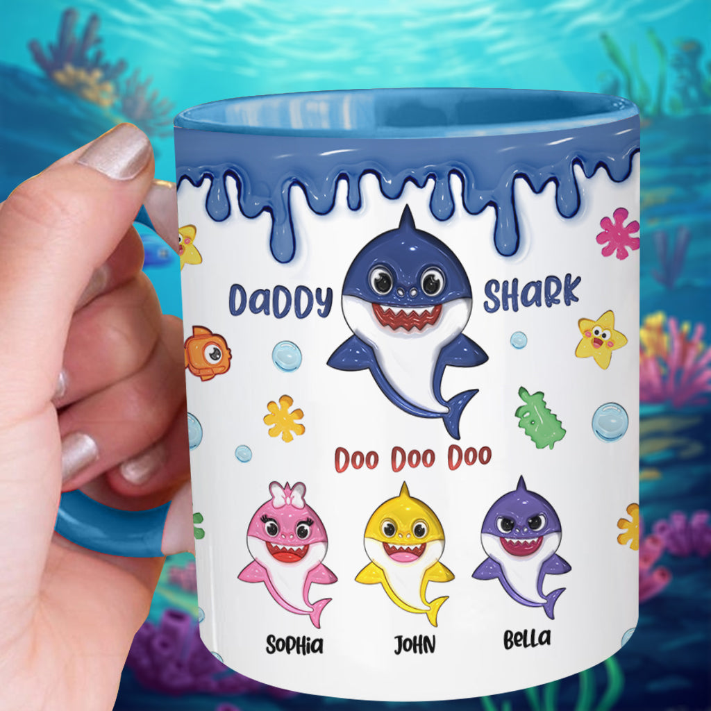 Shark Family, Father's Day Funny Gift - Personalized Father Accent Mug
