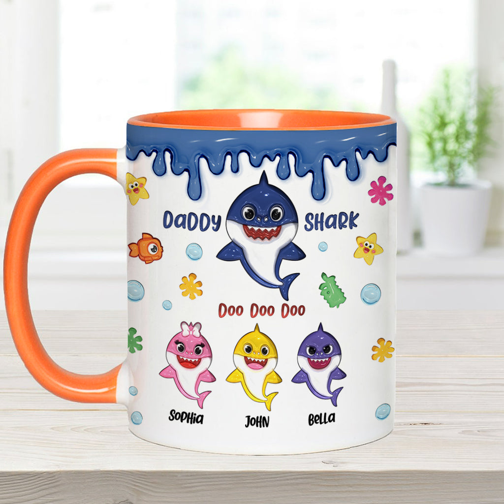 Shark Family, Father's Day Funny Gift - Personalized Father Accent Mug