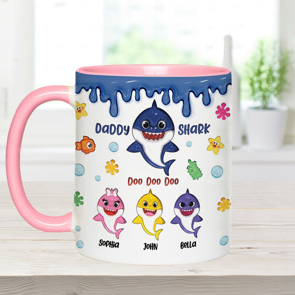 Shark Family, Father's Day Funny Gift - Personalized Father Accent Mug
