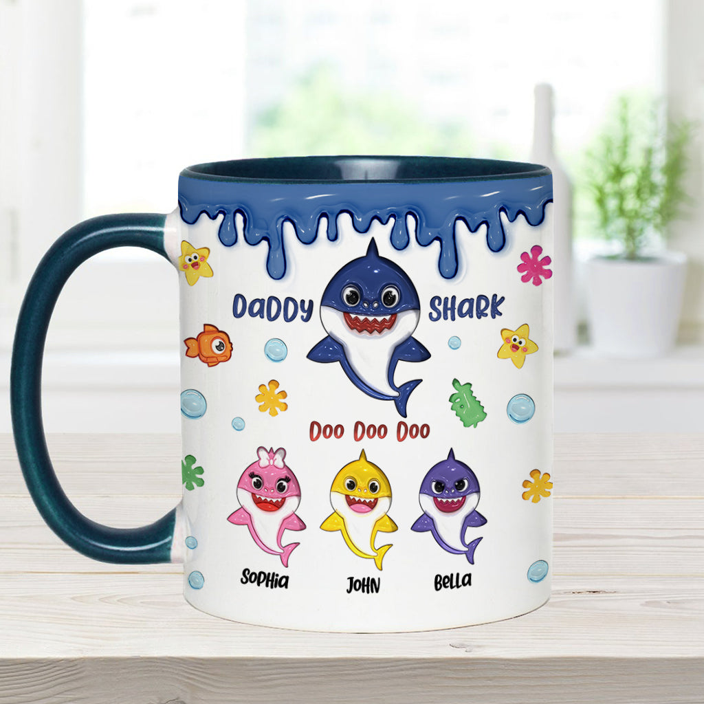 Shark Family, Father's Day Funny Gift - Personalized Father Accent Mug