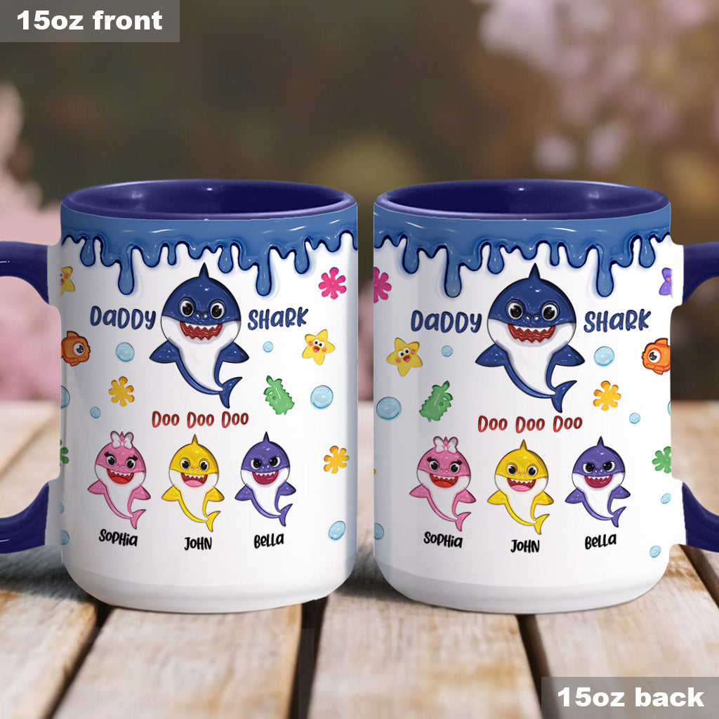 Shark Family, Father's Day Funny Gift - Personalized Father Accent Mug