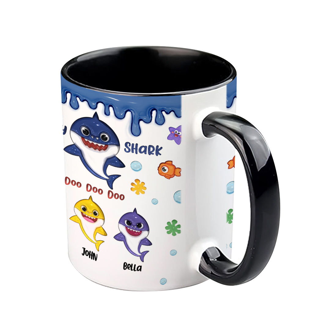 Shark Family, Father's Day Funny Gift - Personalized Father Accent Mug