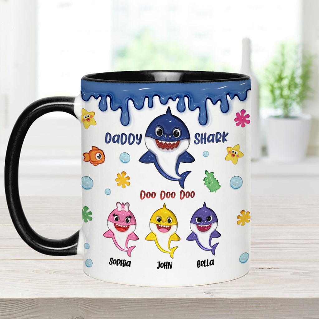 Shark Family, Father's Day Funny Gift - Personalized Father Accent Mug
