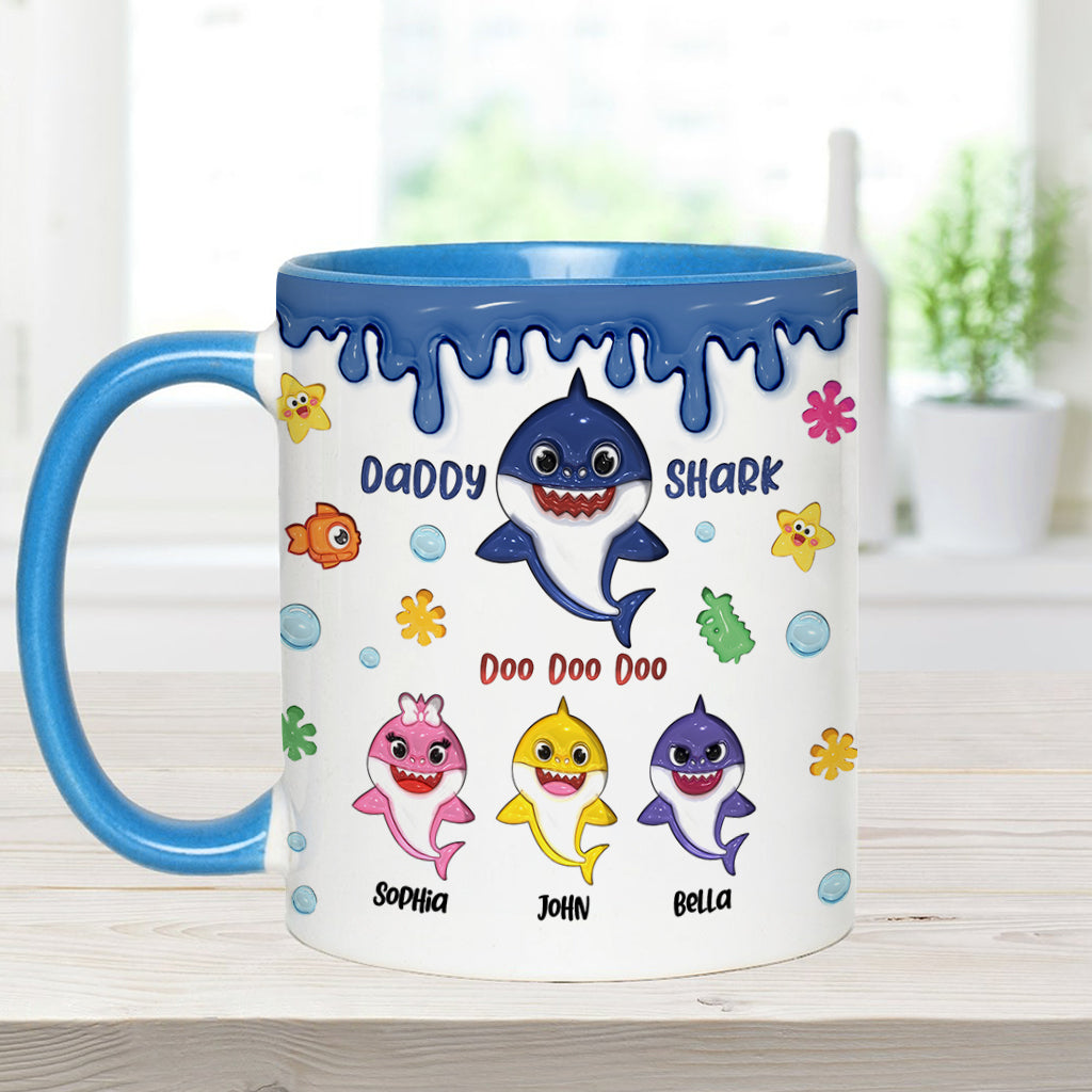 Shark Family, Father's Day Funny Gift - Personalized Father Accent Mug