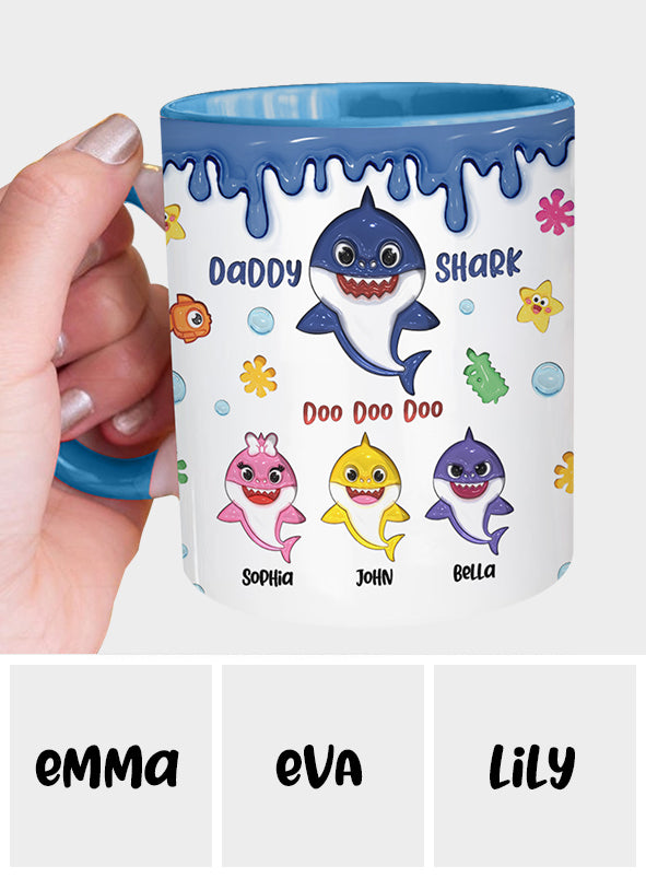 Shark Family, Father's Day Funny Gift - Personalized Father Accent Mug