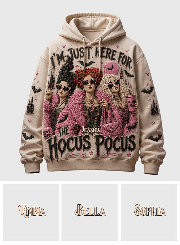 Just Here For The Hocus Pocus - Personalized Three Witches All Over Shirt