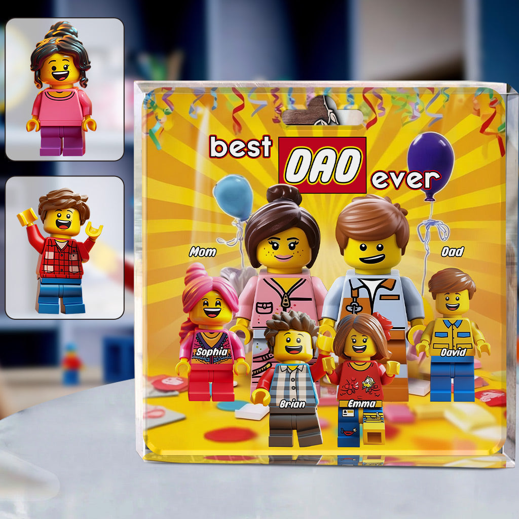 Family Minifigure - Personalized Father Custom Shaped Acrylic Plaque