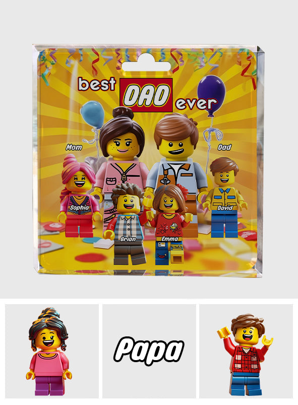 Family Minifigure - Personalized Father Custom Shaped Acrylic Plaque