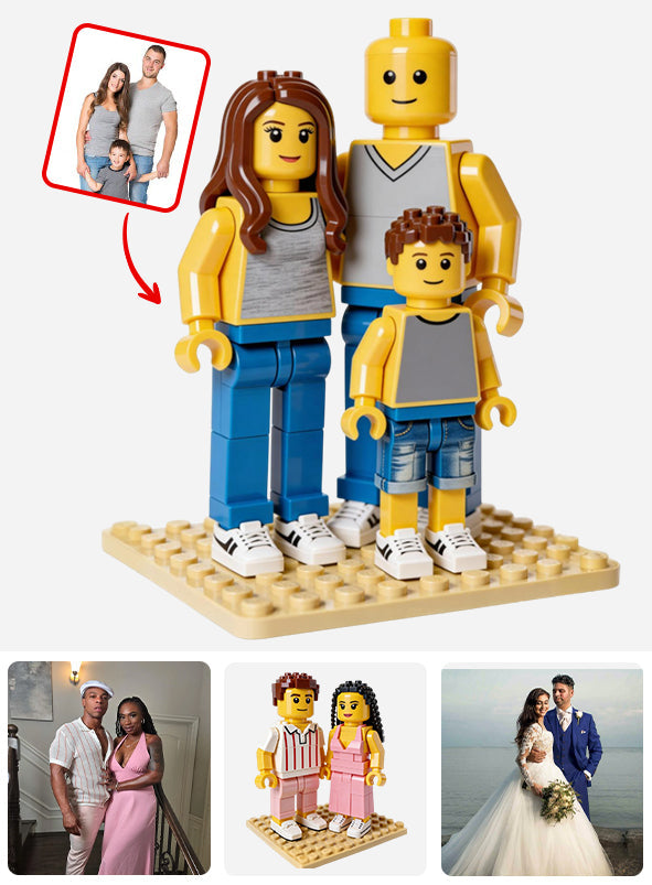 Couple Lego Style - Personalized Couple Custom Shaped Acrylic Plaque