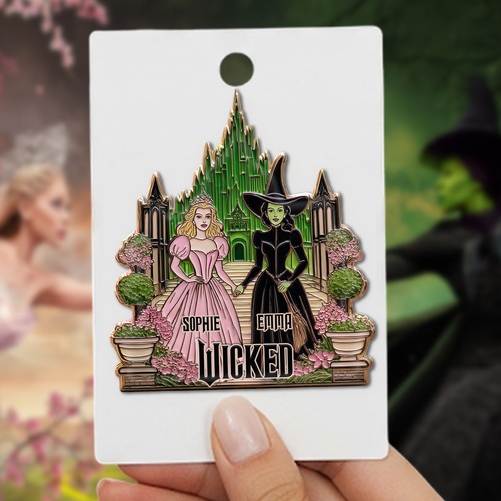 Beautiful Witches - Personalized Green and Pink Pin