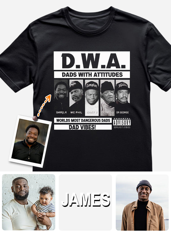 Dads With Attitude D.W.A - Personalized African American T-shirt And Hoodie