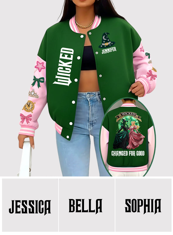 Changed For Good - Personalized Green and Pink Varsity Jacket
