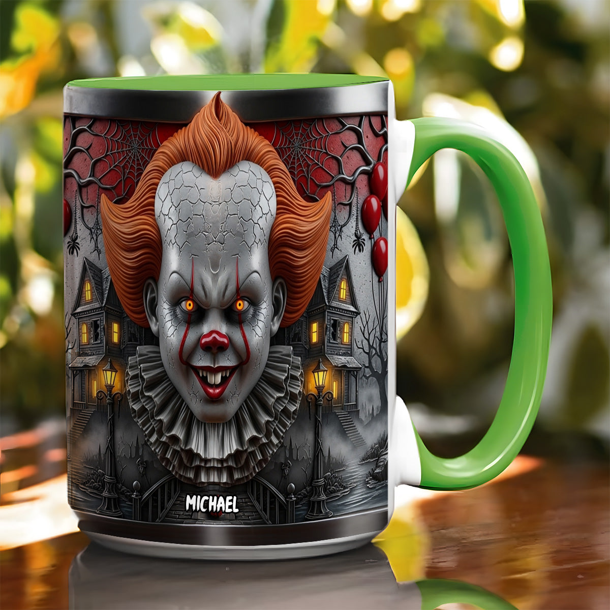 Scary Clown - Personalized Bottom Printed Accent Mug
