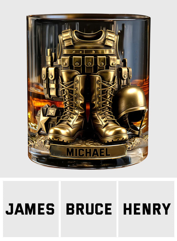 Military Uniform - Personalized Veteran Whiskey Glass