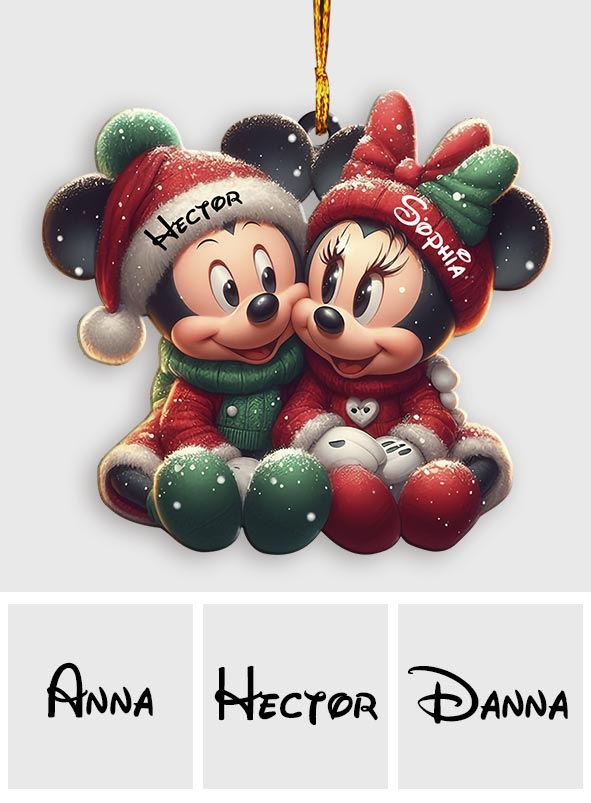 Cute Mouse Couple - Personalized Mouse Ornament