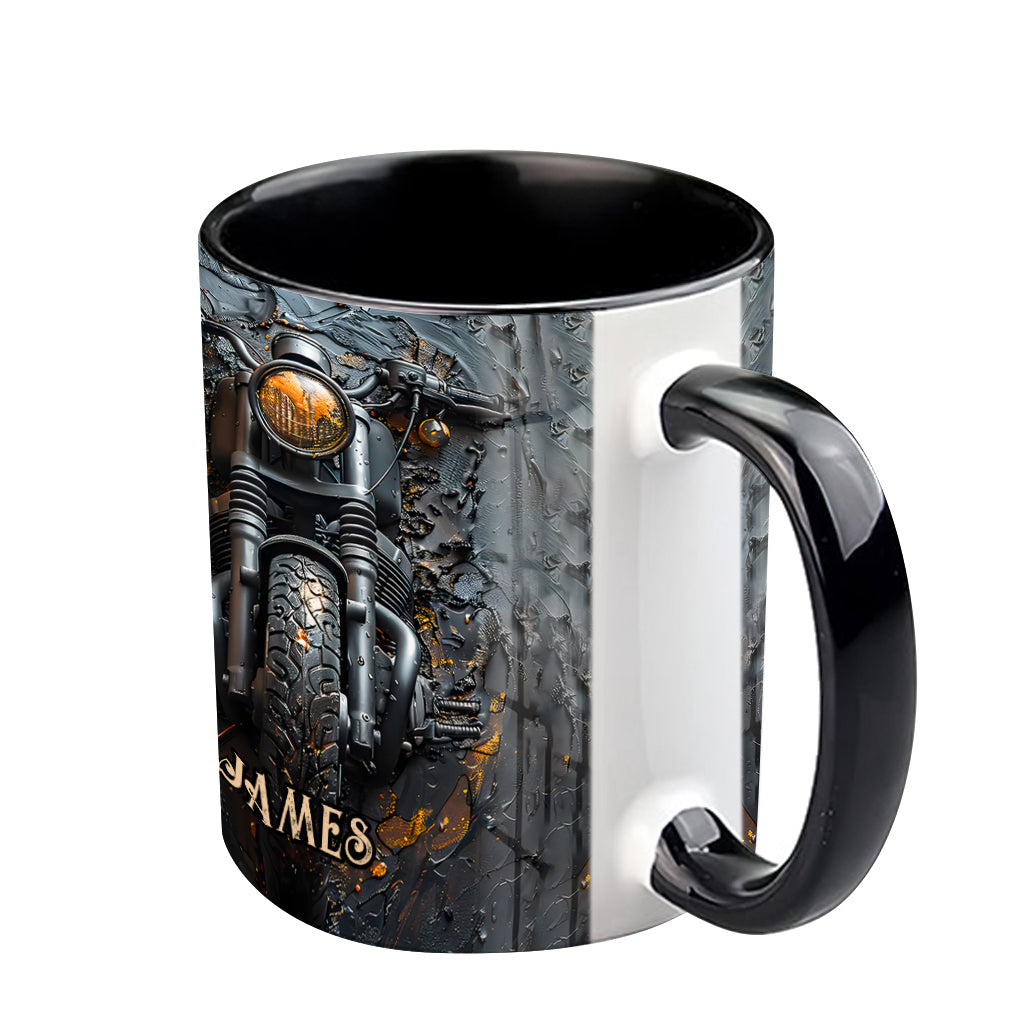 Never Underestimate An Old Man With A Motorcycle - Personalized Biker Accent Mug