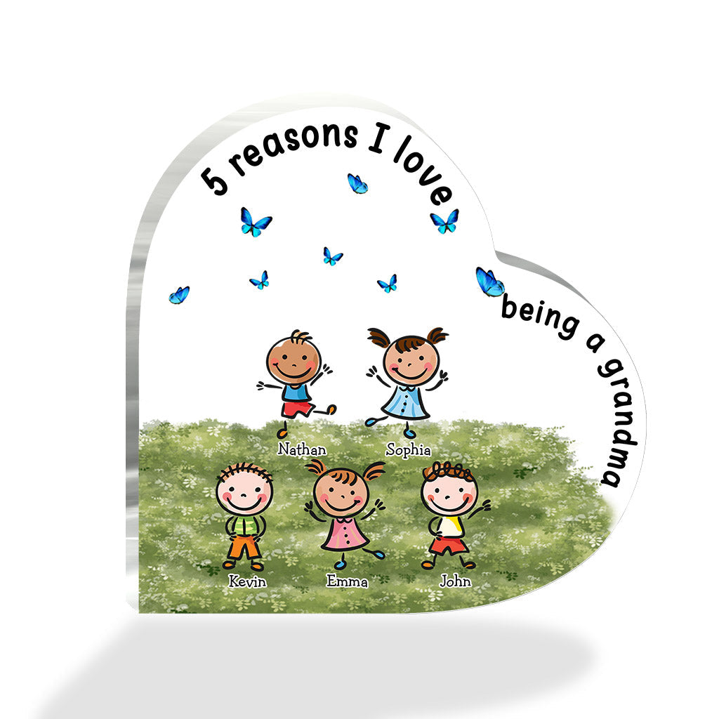 Love Being A Grandma - Personalized Mother's day Grandma Custom Shaped Acrylic Plaque