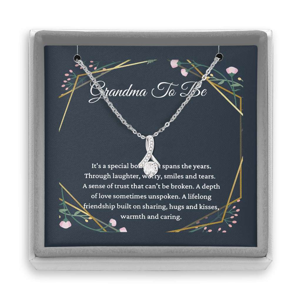 Grandma To Be Special Bond Gift For Grandmother To Be New Grandma Gift - Grandma Petite Ribbon Necklace 0921