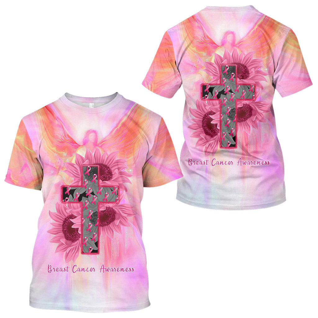True Cross Faith Breast Cancer Awareness All Over T-shirt and Hoodie