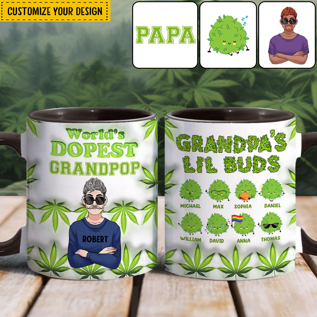 Daddy's Lil Buds World's Dopest Dad - Personalized Father Accent Mug