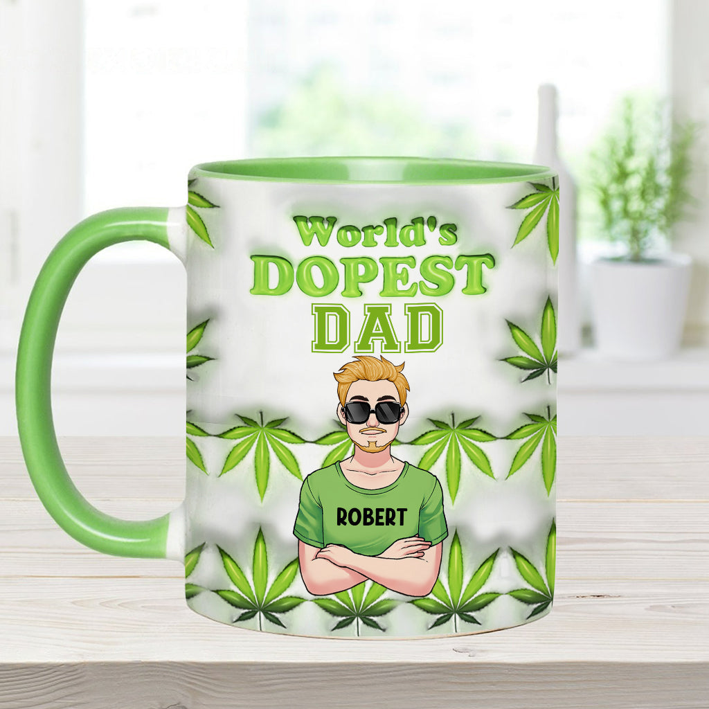 Daddy's Lil Buds World's Dopest Dad - Personalized Father Accent Mug