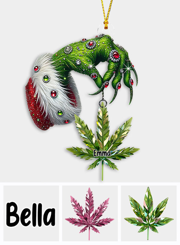 Merry Christmas - Personalized Weed Custom Shaped Ornament