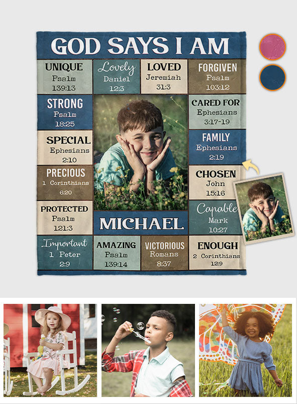 God Say I Am - Personalized Christian Blanket